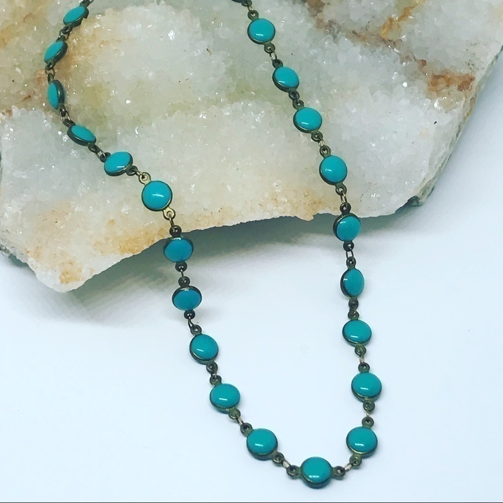 Turquoise Dot Enamel Choker